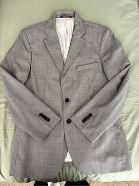 Banana Republic Striped Wool Blend Blazer in Gray Size 36S